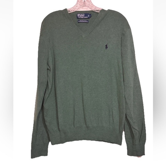 Polo By Ralph Lauren Men’s L V Neck Sweater Classic Preppy Casual Pima Cotton - Picture 1 of 6
